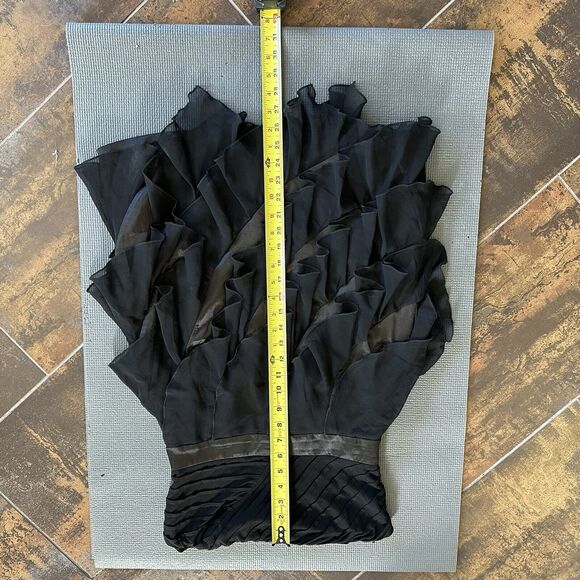 AKIRA CHICAGO Little Black Party Dress Womens Medium Chiffon Ruffle - Picture 6 of 12